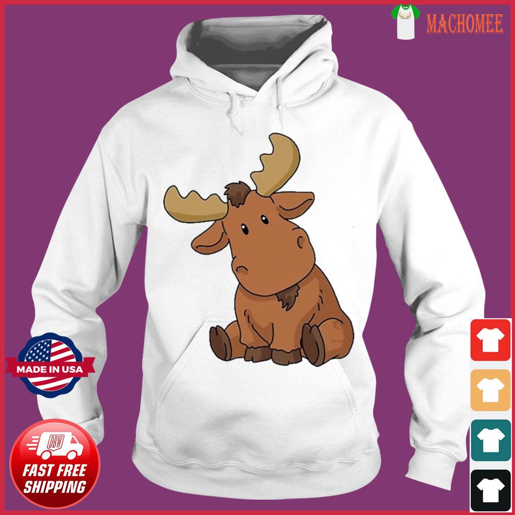 Cute Baby Moose Cartoon Shirt Hoodie Sweater Long Sleeve And Tank Top