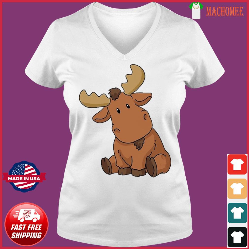 Cute Baby Moose Cartoon Shirt Hoodie Sweater Long Sleeve And Tank Top